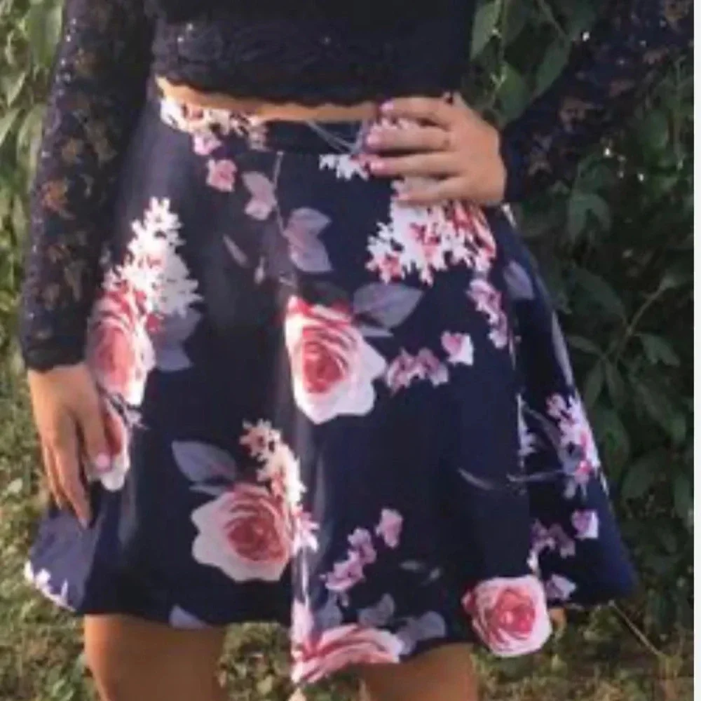 Floral‎ Satiny Skirt by My Michelle